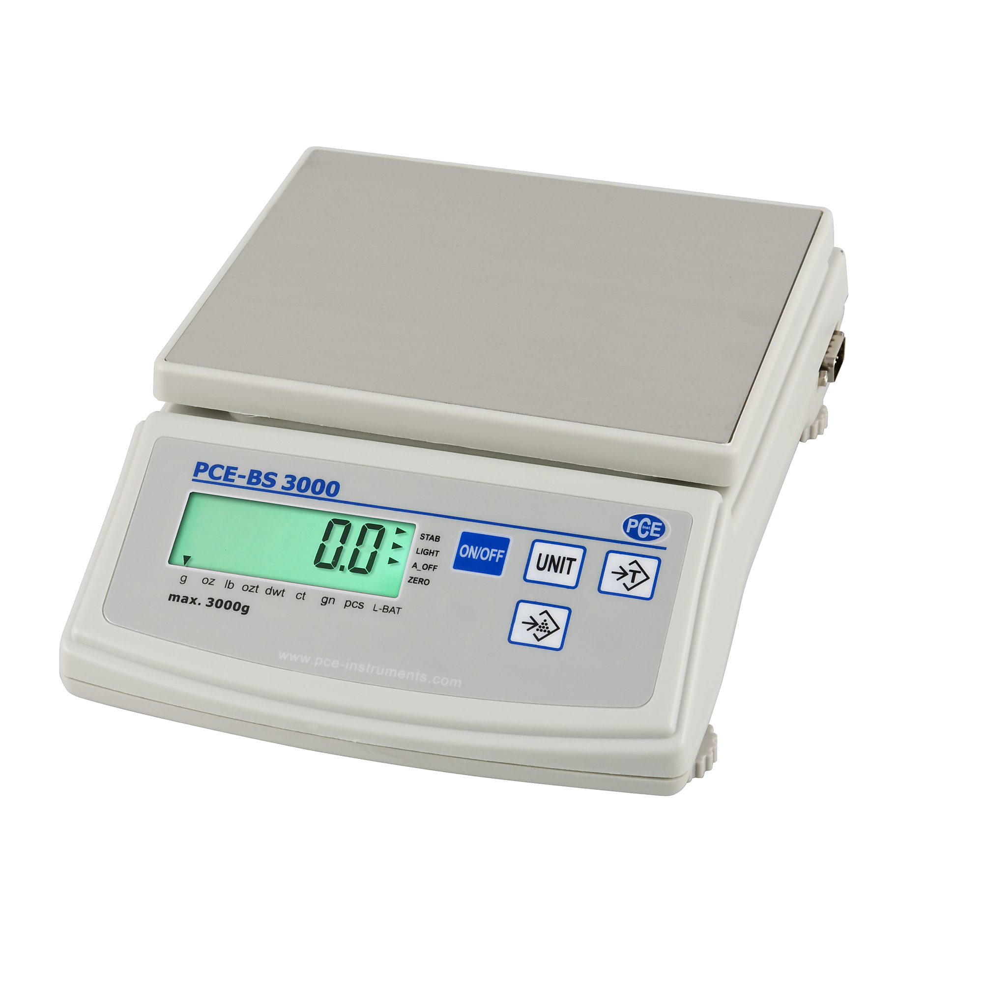 PCE Counting Bench Scale — 3000g Capacity, Removable Stainless Steel Pan, Model# PCE-BS 3000